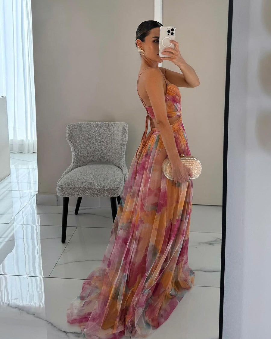 Bella - Elegantna Cvjetna Maxi Haljina