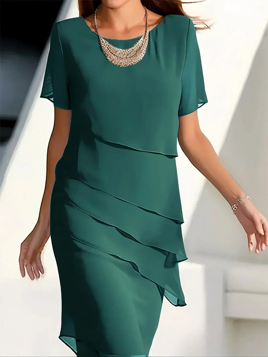 Aria - Vječna Chiffon Haljina s Raskošnim Naborima