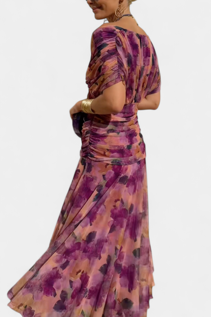 Sophia - Elegantna Cvjetna Plisirane Haljine
