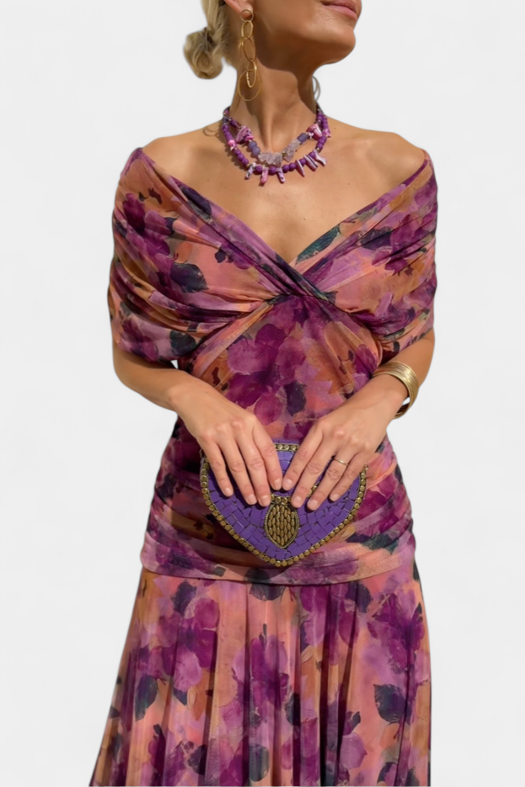 Sophia - Elegantna Cvjetna Plisirane Haljine