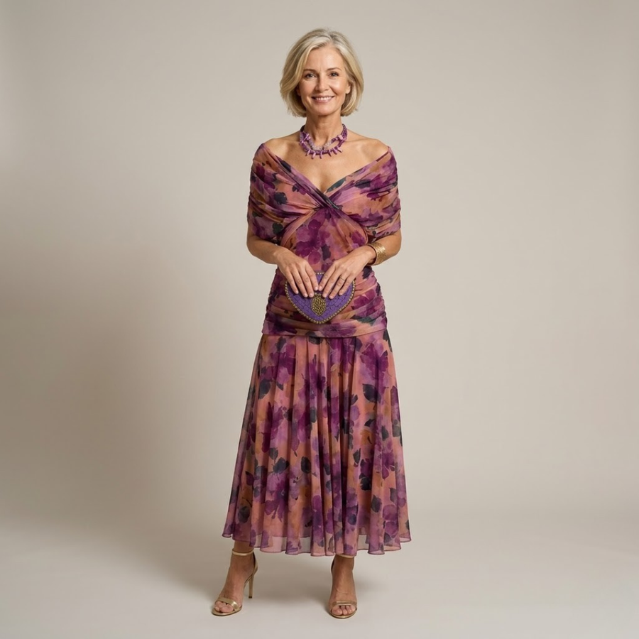 Sophia - Elegantna Cvjetna Plisirane Haljine