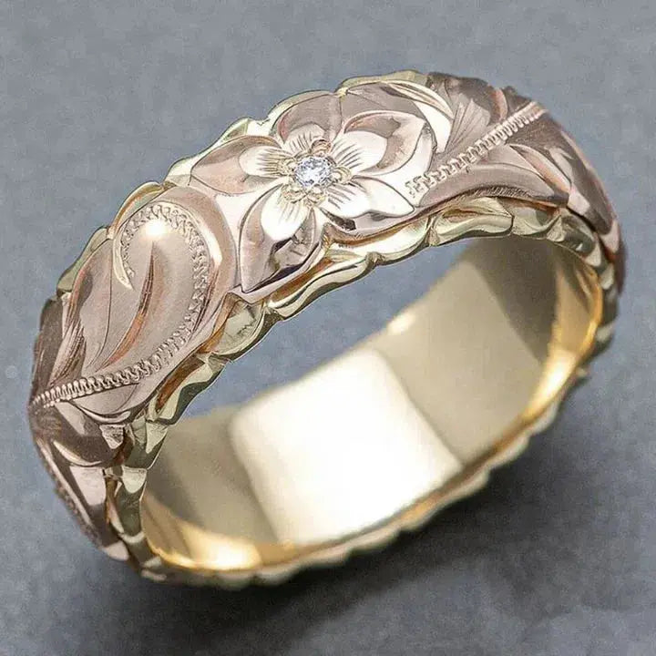 Vintage Rose Cvijet Zlatni Prsten