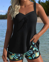 Aurélie – Prugasti tankini s plažnim šorcem
