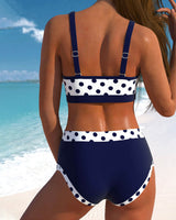 Yvette – Patchwork bikini na točkice, visoki struk