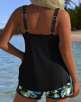 Aurélie – Prugasti tankini s plažnim šorcem