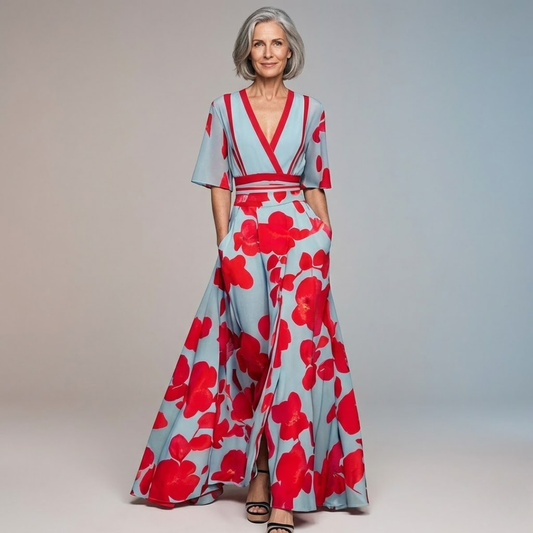 Fiona - Chic cvjetna haljina s dugim rukavima