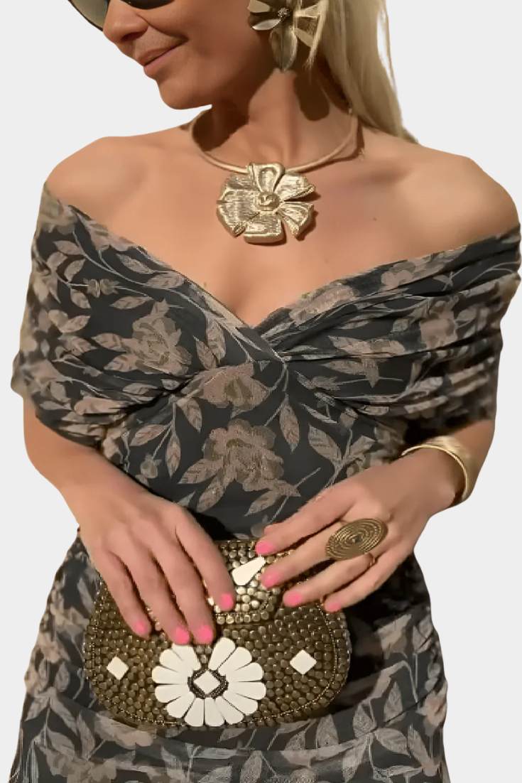 Sophia - Elegantna Cvjetna Plisirane Haljine