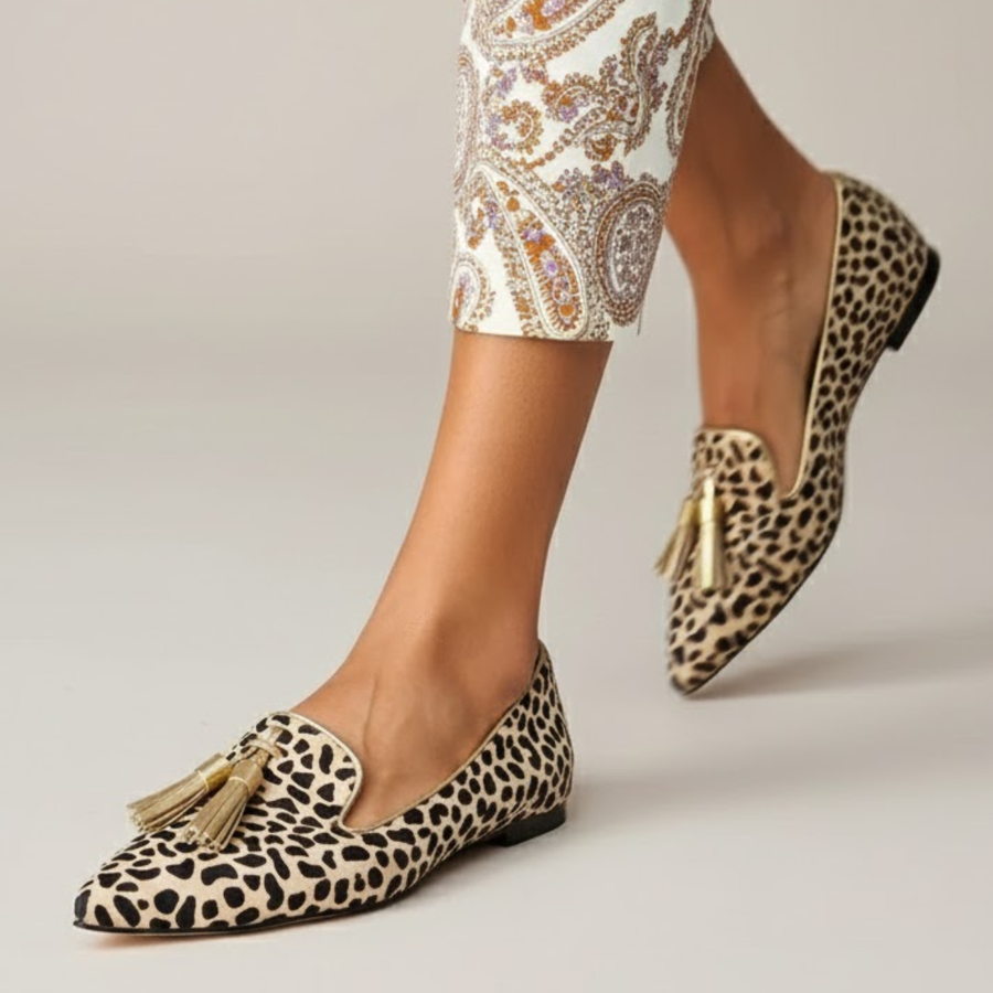 Erika - Ženske mokasine s leopard printom