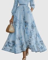 Rowella - Elegantna Plisirane Maxi Haljina