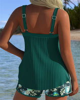Aurélie – Prugasti tankini s plažnim šorcem