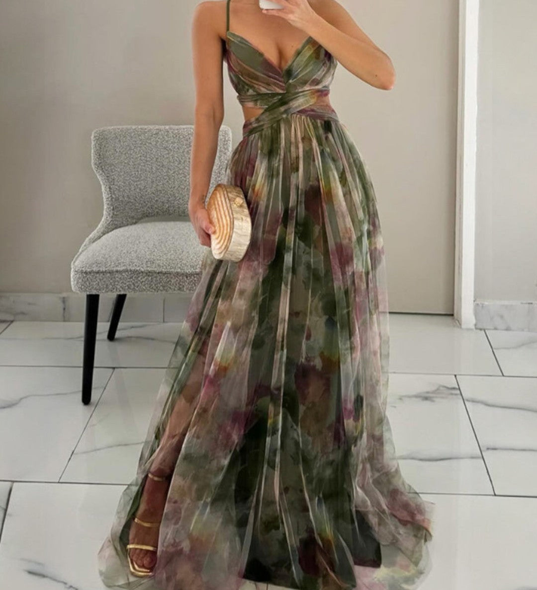 Bella - Elegantna Cvjetna Maxi Haljina