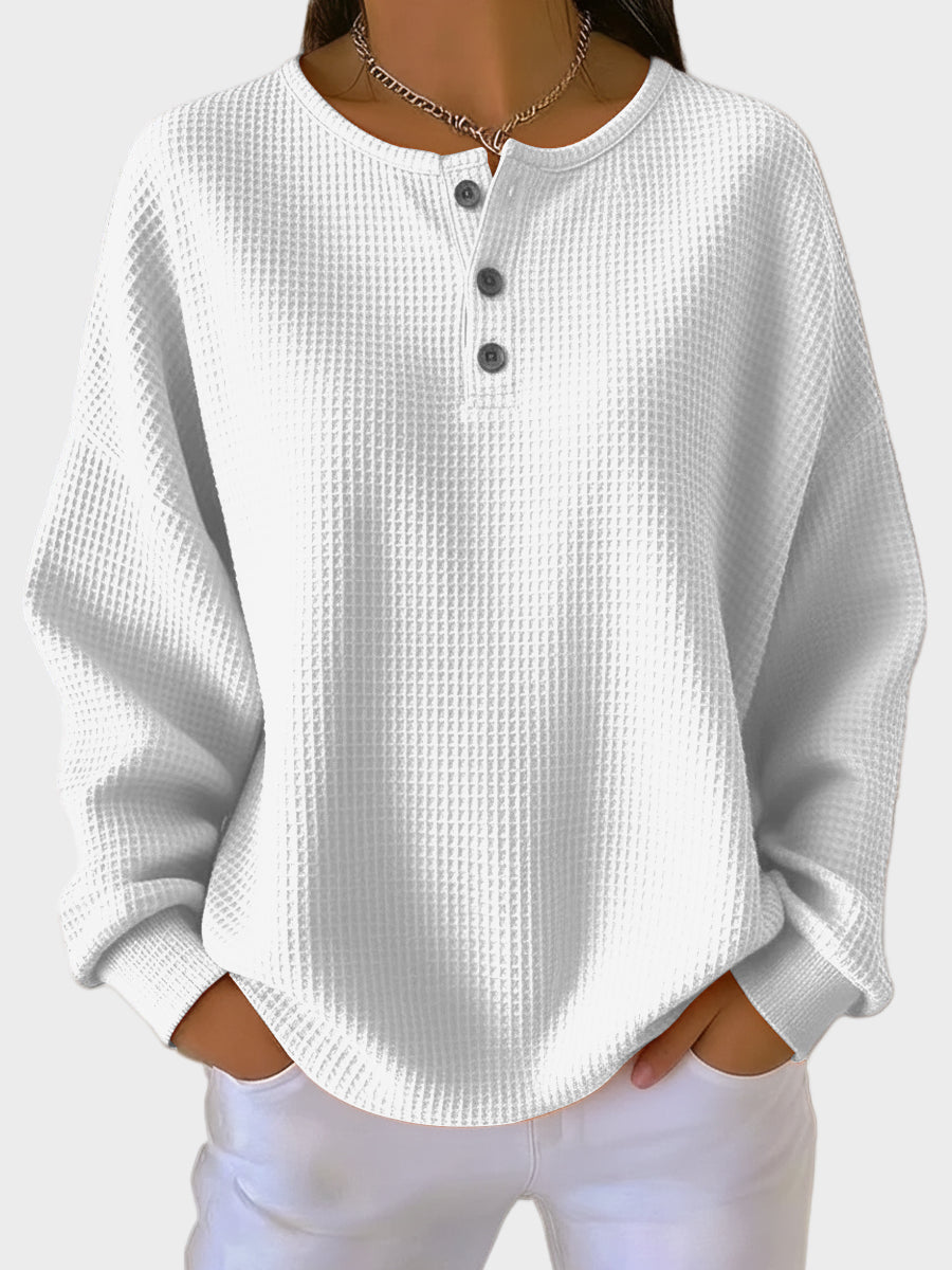 Anne - Henley majica od waffle pletiva