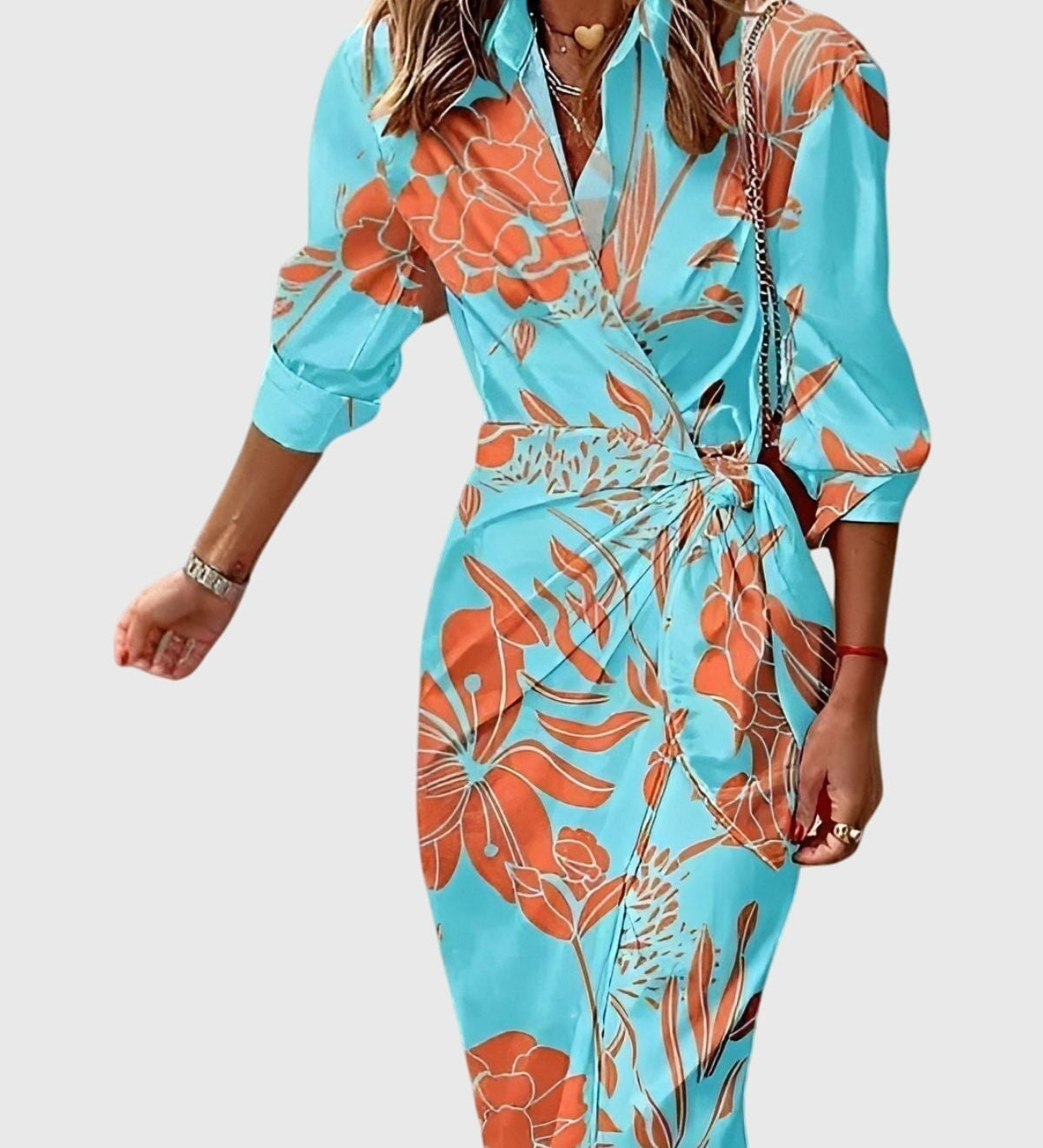Everly | Elegantna Wrap Haljina s Uzorkom
