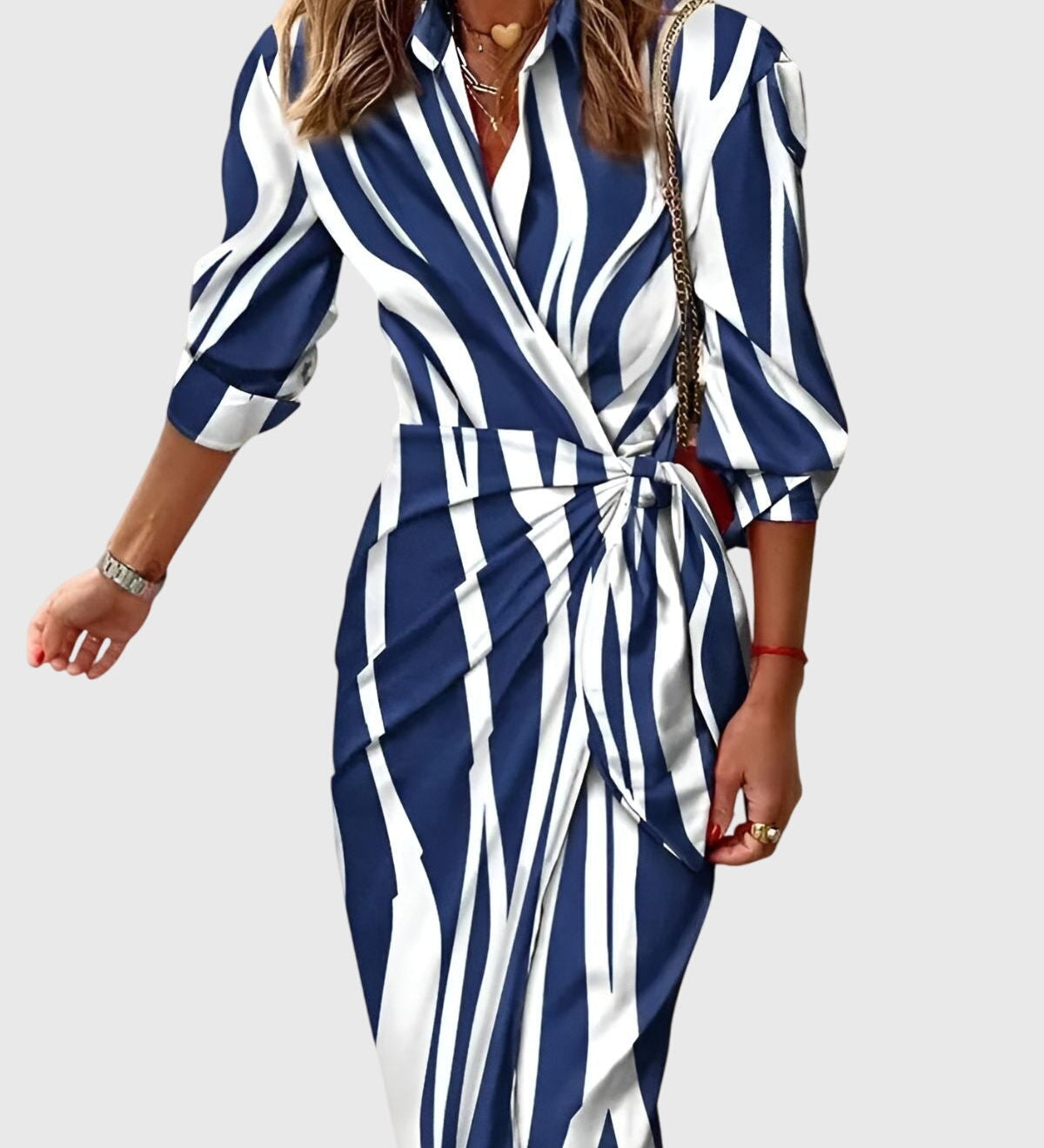 Everly | Elegantna Wrap Haljina s Uzorkom
