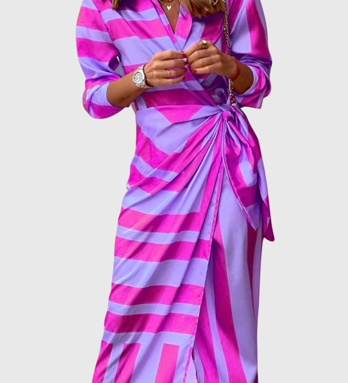 Everly | Elegantna Wrap Haljina s Uzorkom