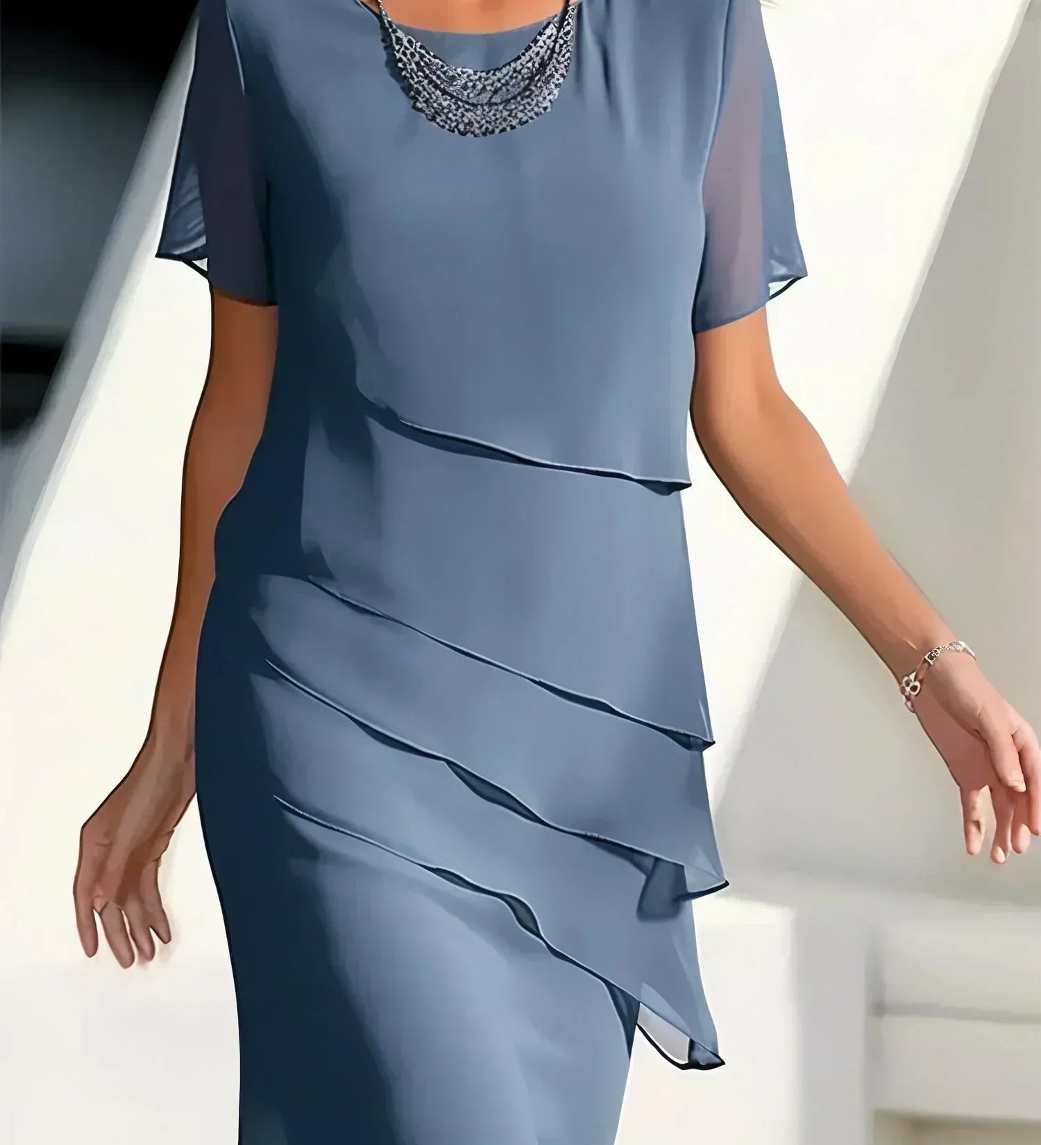 Aria - Vječna Chiffon Haljina s Raskošnim Naborima