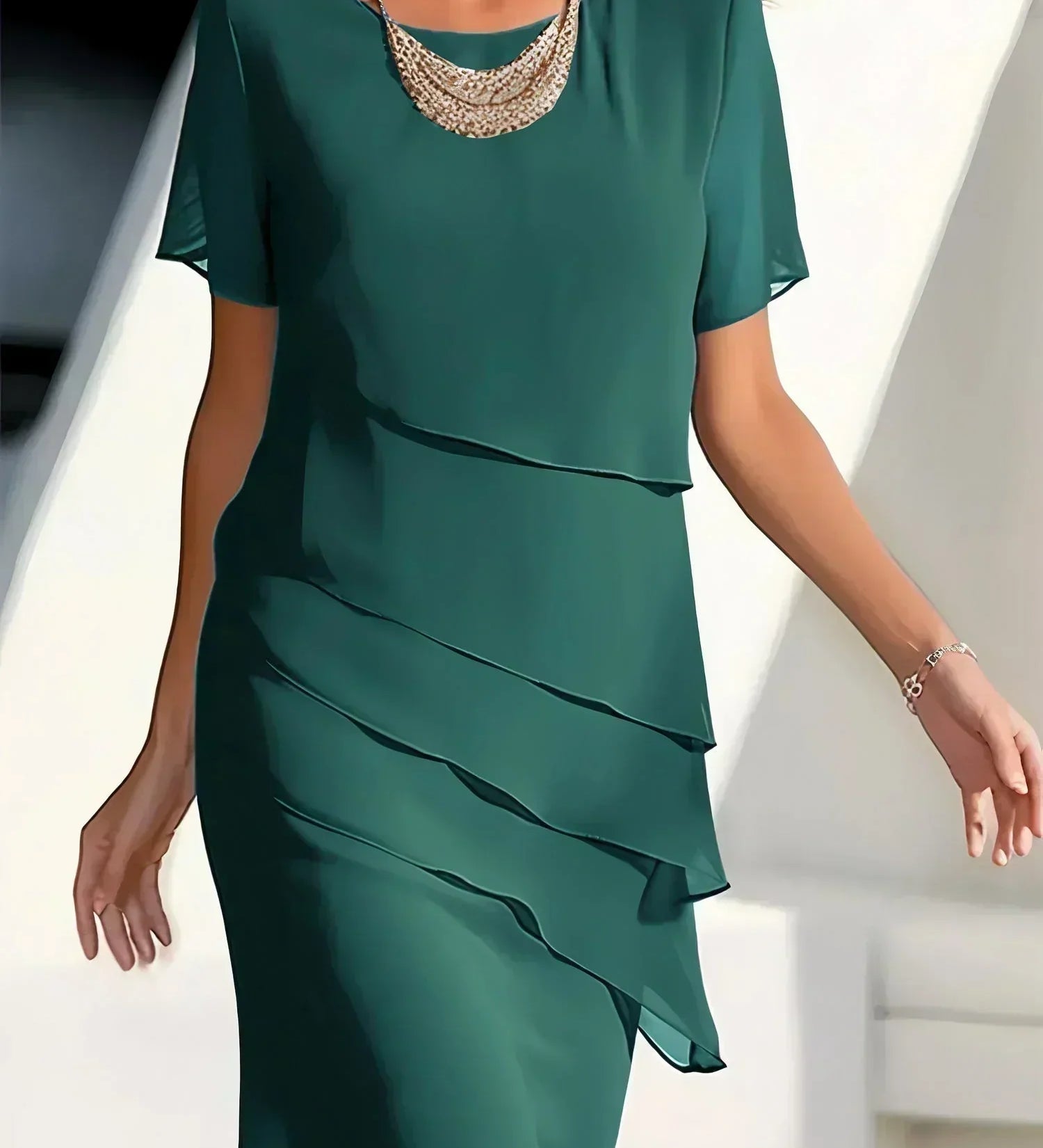 Aria - Vječna Chiffon Haljina s Raskošnim Naborima