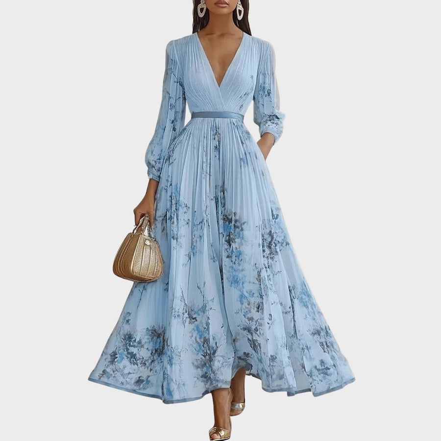 Rowella - Elegantna Plisirane Maxi Haljina