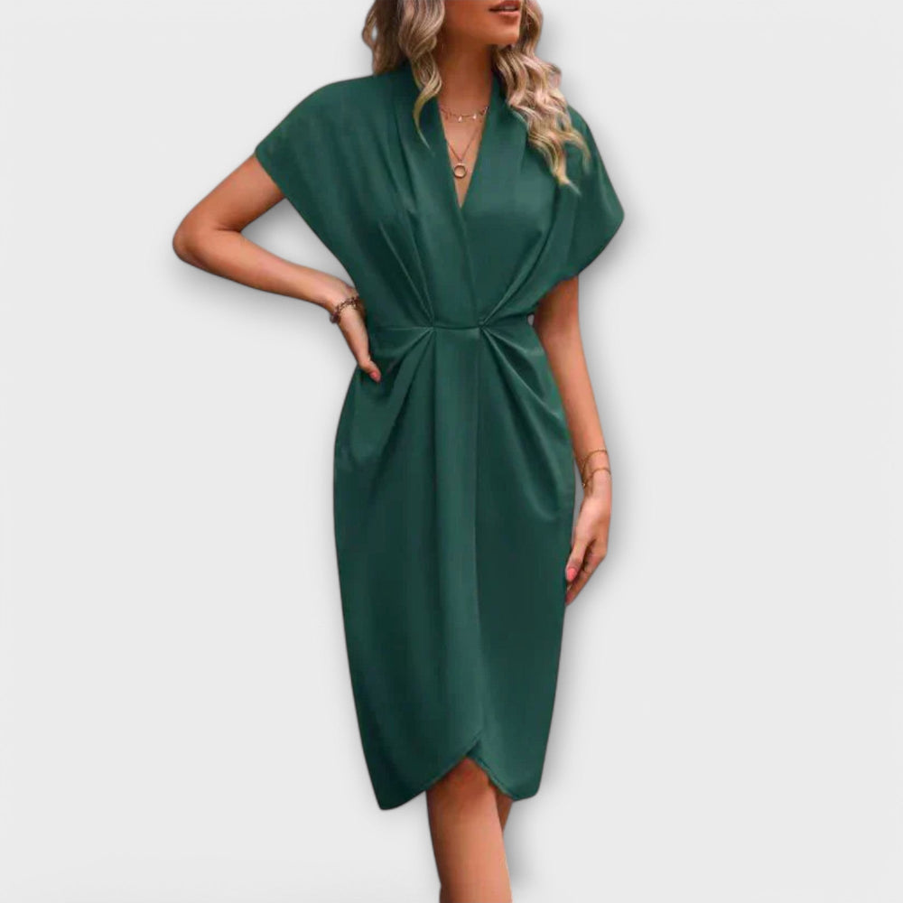 Serena – Elegantna i udobna midi wrap haljina