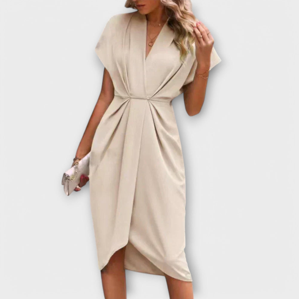 Serena – Elegantna i udobna midi wrap haljina