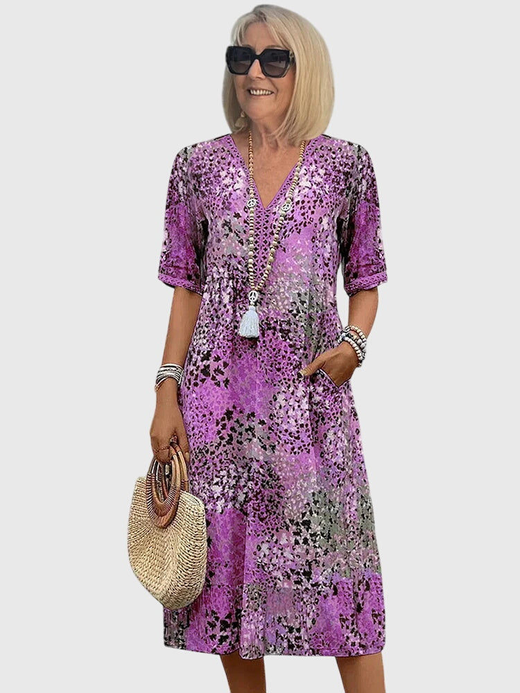 Yvonna | Elegantna Cvjetna Midi Haljina