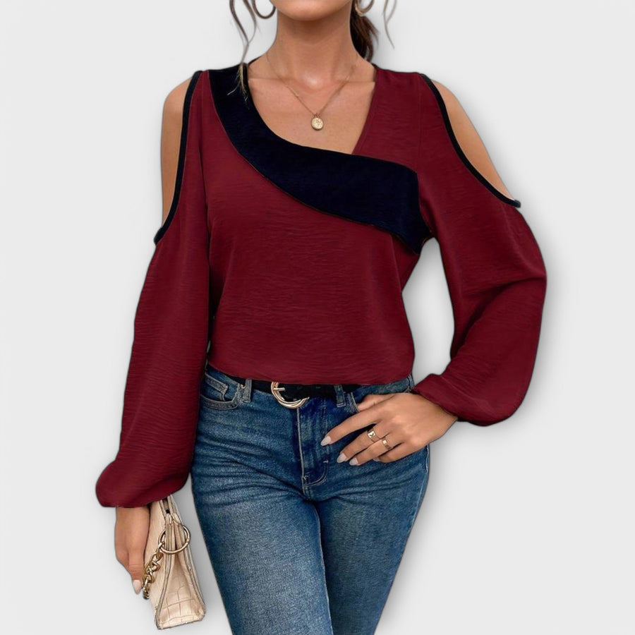 Marina – Elegantna bluza s modernim kvadratnim izrezom