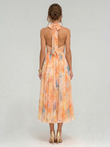 Aurora – Halter Midi Haljina s Akvarelnim Printom